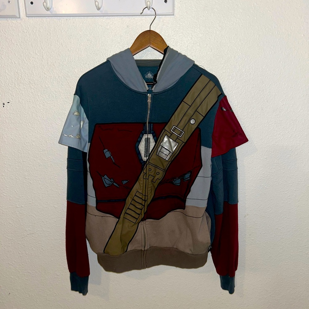 Disney Mandalorian Bounty Hunter Zip Up Sweatshirt Hoodie - Picture 2 of 6